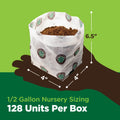 CHAR COIR Coco 4" BioPot, 1/2 Gallon