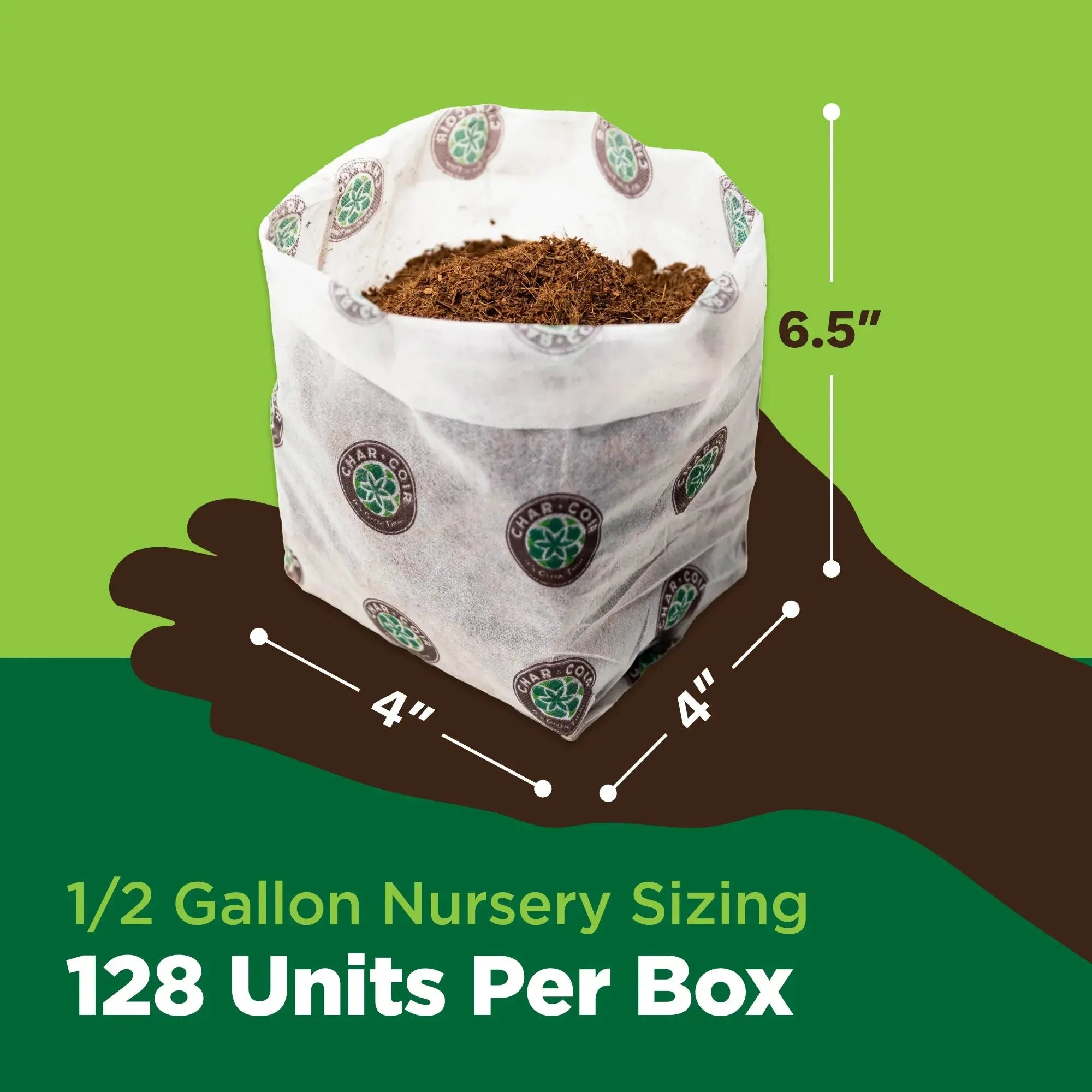 CHAR COIR Coco 4" BioPot, 1/2 Gallon