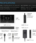 CONTROLLER AI+ with CO2 Sensor, CO2 Data Tracking for Optimized FAE, Temp, Humidity, and VPD Monitoring Bluetooth & WiFi App