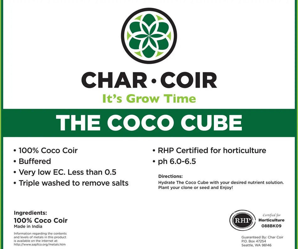 Char Coir Coco Cube, 1 Gallon