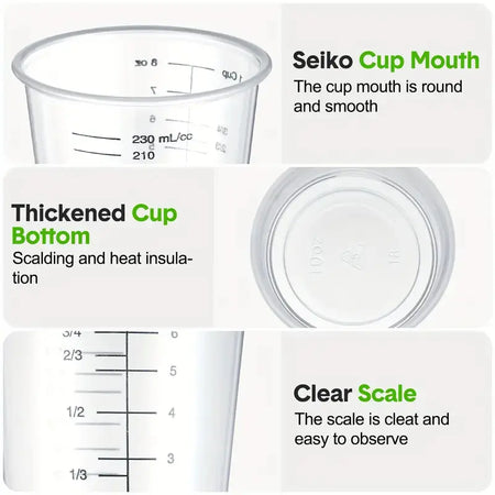 Clear Measuring Cups for Gardening - 8oz / 230ml | 20 Pack