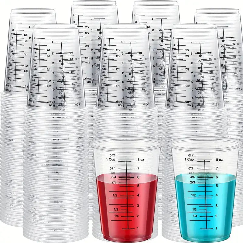 Clear Measuring Cups for Gardening - 8oz / 230ml | 20 Pack