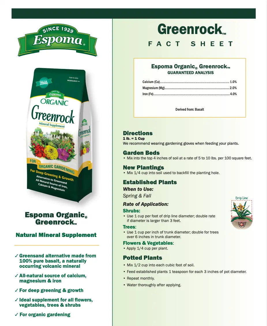Espoma Organic Greenrock Plant Supplement, 7lb