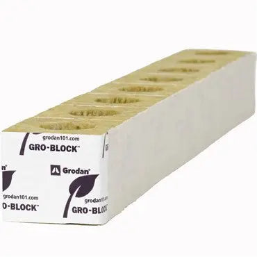 Grodan Improved Gro-Block GR4 Strip 3" x 3" x 2.6", with Hole | Case of 48