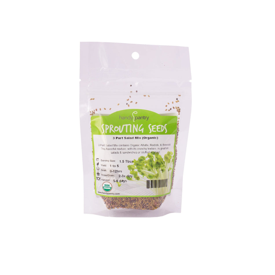 Handy Pantry 3 Part Salad Mix | Organic Microgreens Sprouting Seeds