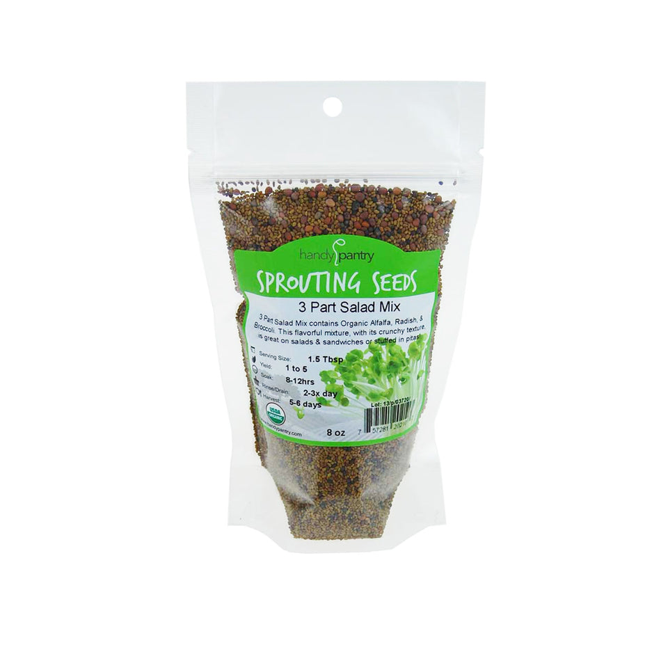 Handy Pantry 3 Part Salad Mix | Organic Microgreens Sprouting Seeds