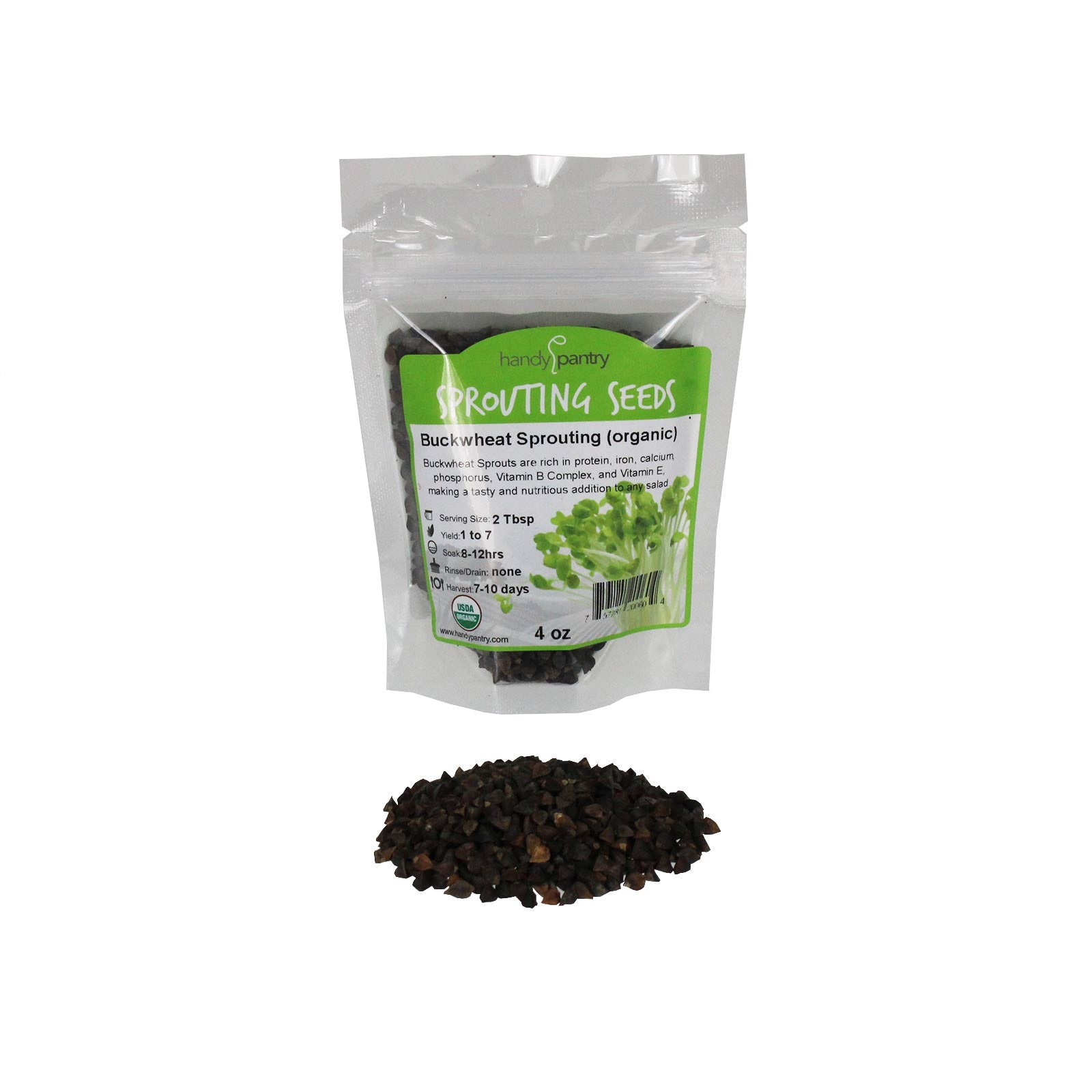 Handy Pantry Buckwheat (Whole) | Organic Microgreens Sprouting Seeds