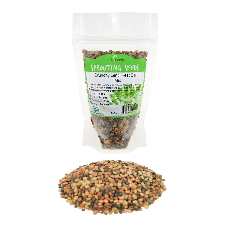 Handy Pantry Crunchy Lentil Fest Mix | Organic Microgreens Sprouting Seeds