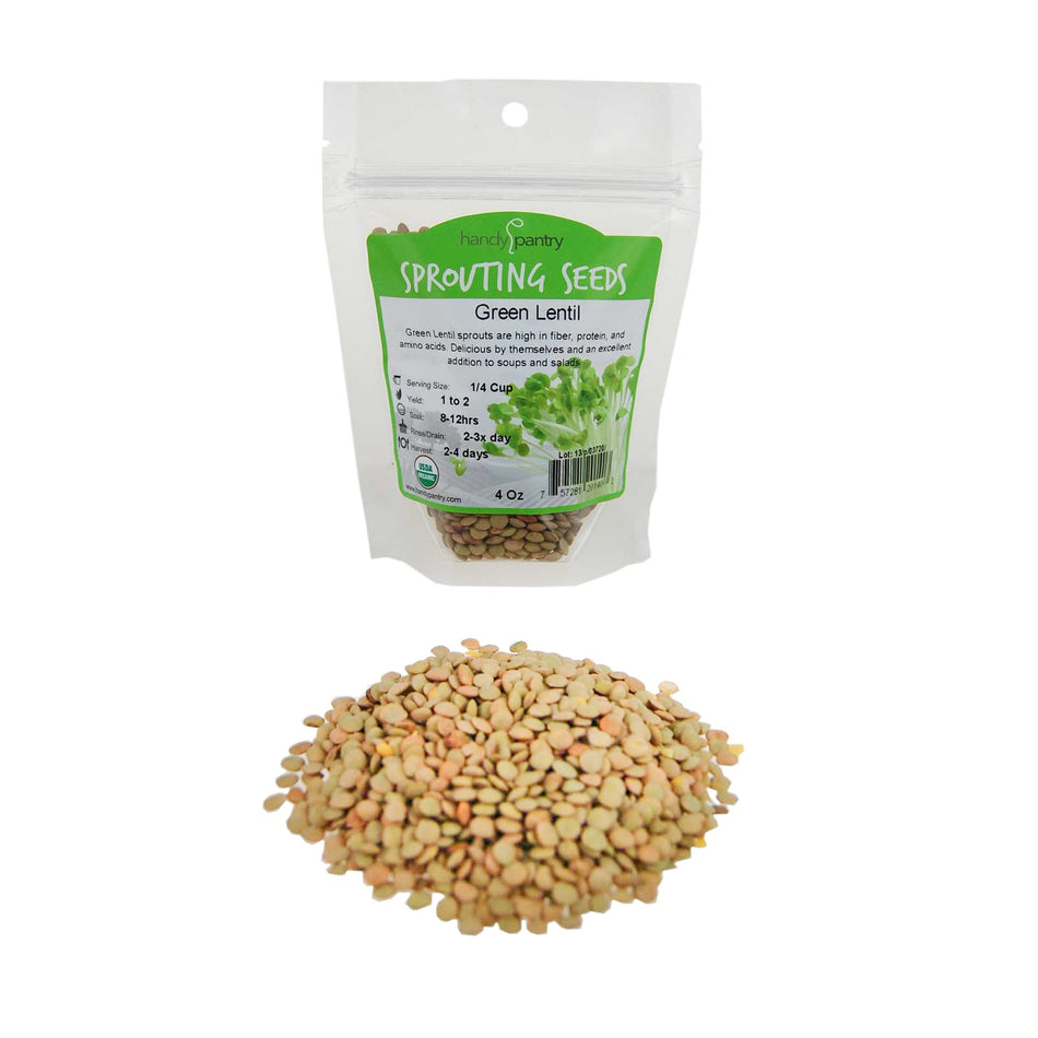 Handy Pantry Green Lentils | Organic Microgreens Sprouting Seeds