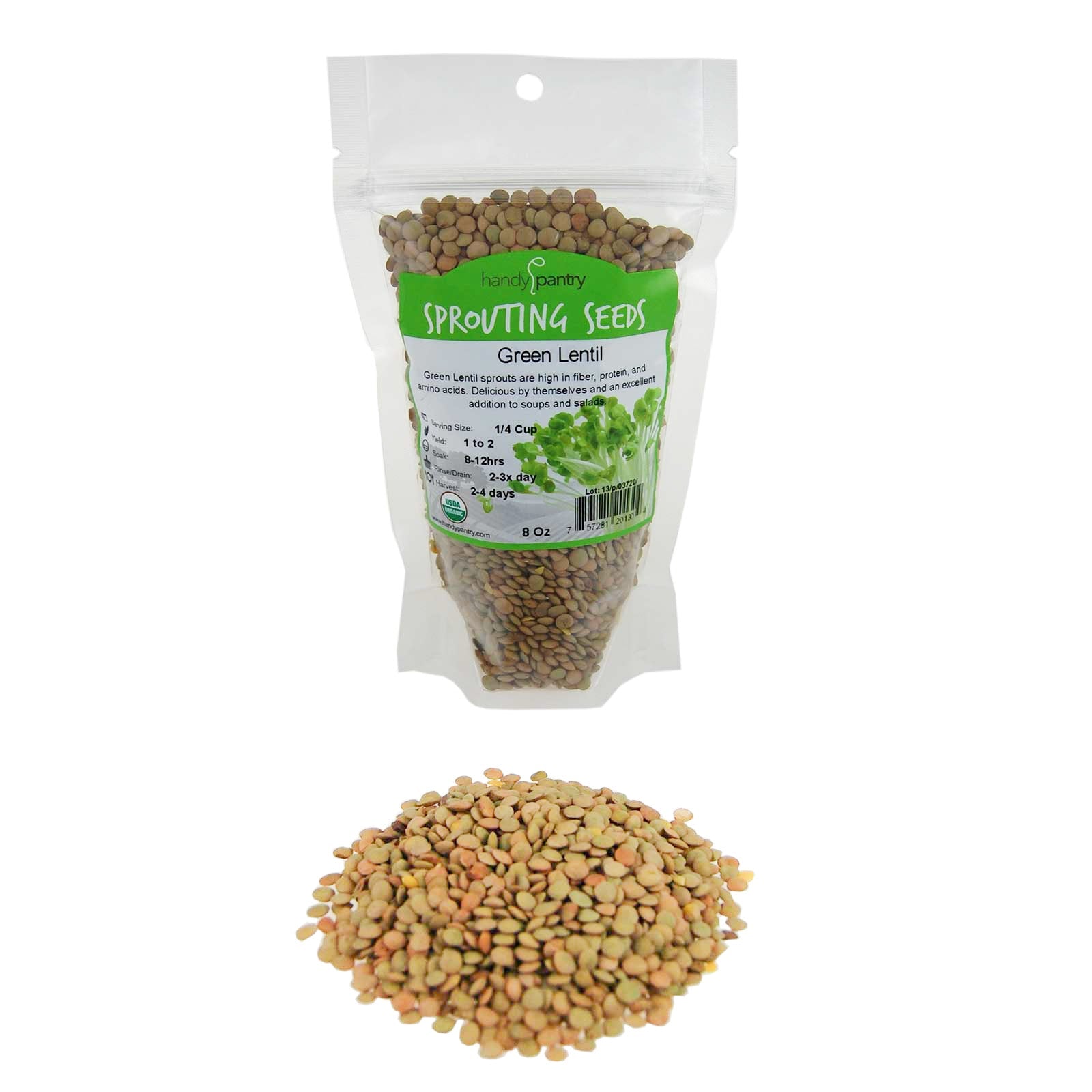Handy Pantry Green Lentils | Organic Microgreens Sprouting Seeds
