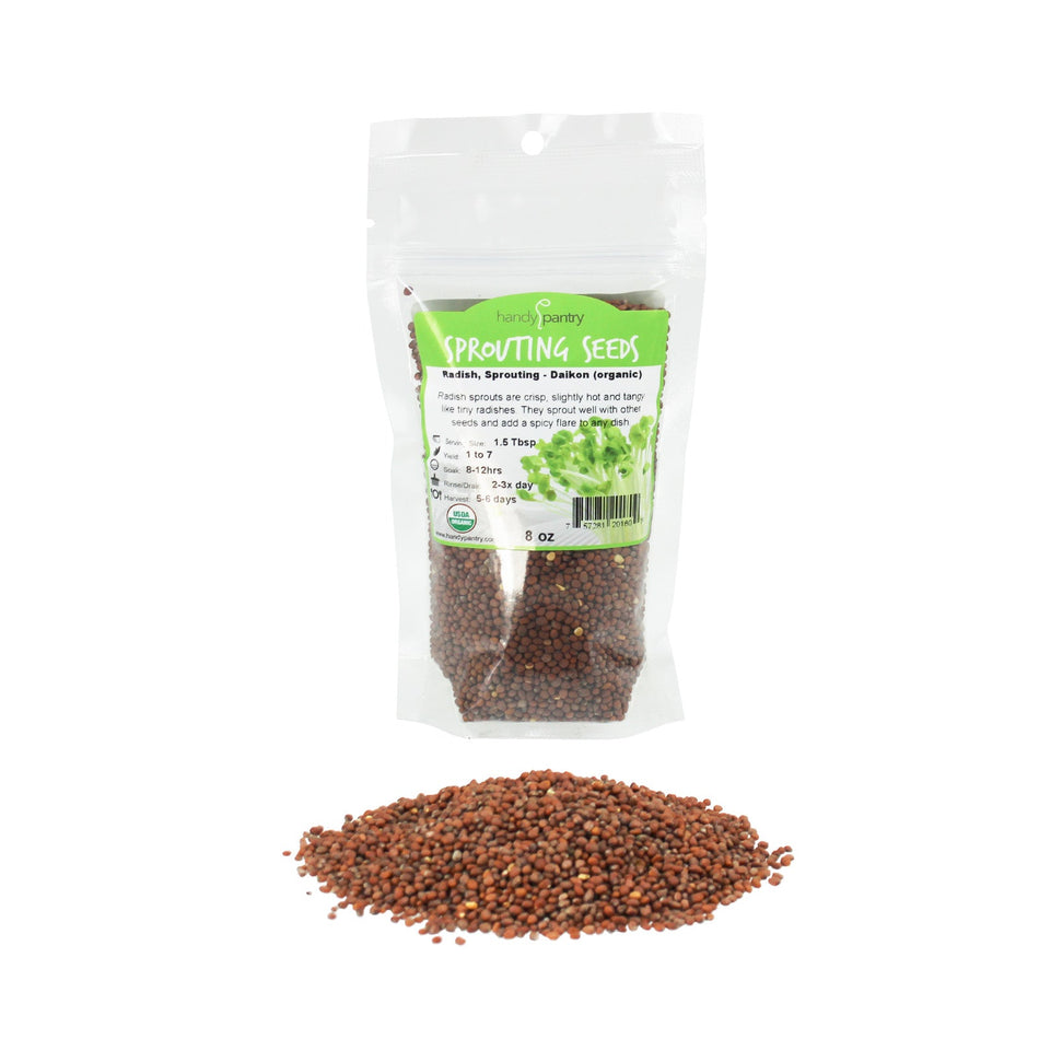 Handy Pantry Radish Diakon | Organic Microgreens Sprouting Seeds