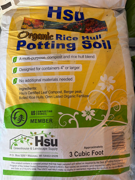 Hsu Organic Rice Hull Potting Soil, 3 cu ft