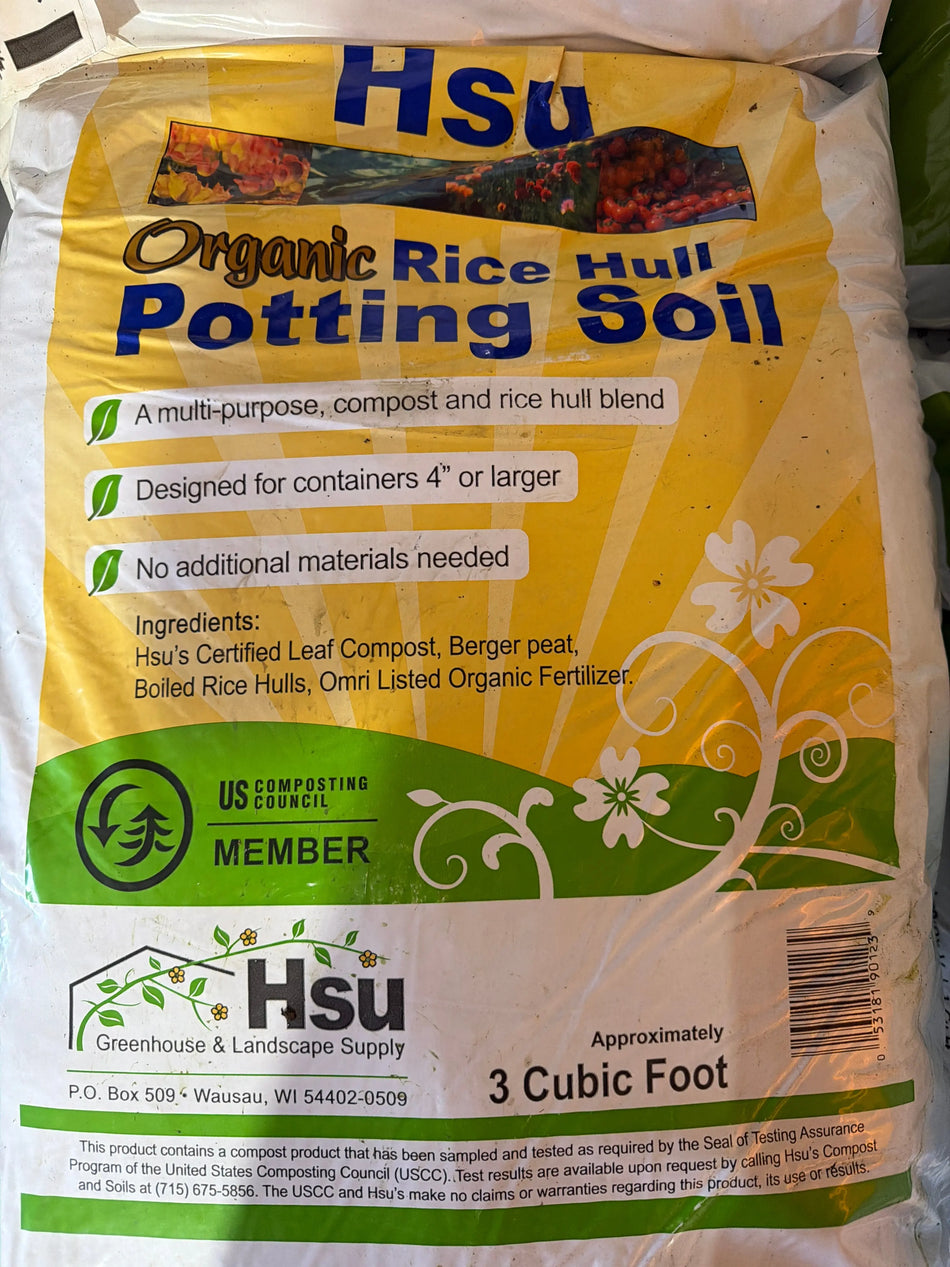 Hsu Organic Rice Hull Potting Soil, 3 cu ft