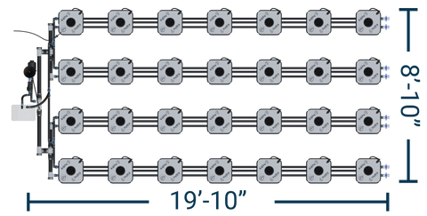 HydraMax 28 Bucket, 4 Row Professional RDWC System