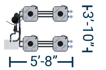 HydraMax 4 Bucket, 2 Row Professional RDWC System