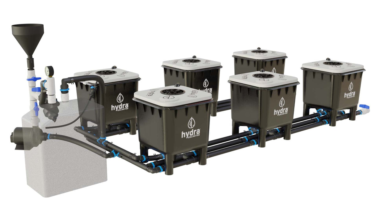 HydraMax 6 Bucket, 2 Row Professional RDWC System