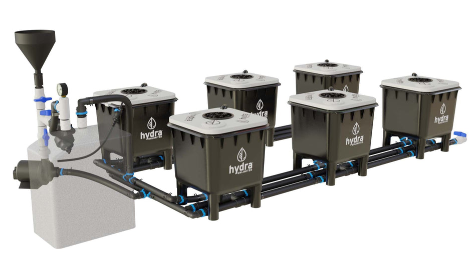 HydraMax 6 Bucket, 2 Row Professional RDWC System