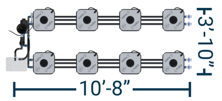 HydraMax 8 Bucket, 2 Row Professional RDWC System