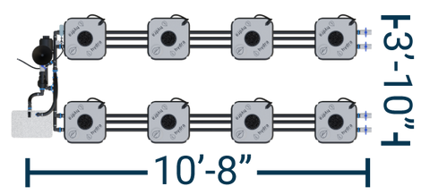 HydraMax 8 Bucket, 2 Row Professional RDWC System