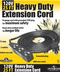 HydroFarm Heavy Duty 120V Extension Cord, 25'