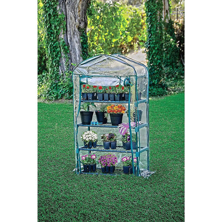 Indoor Greenhouse 4 Shelf with Heavy Duty PVC Clear Cover