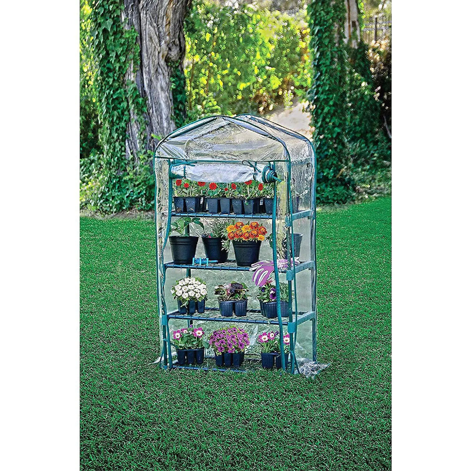 Indoor Greenhouse 4 Shelf with Heavy Duty PVC Clear Cover