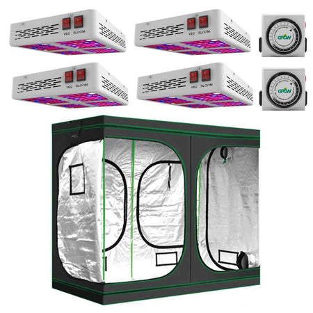 Megaphoton Grow Tent Kit & 4 LED Grow Lights, 8ft x 8ft x 6.5ft