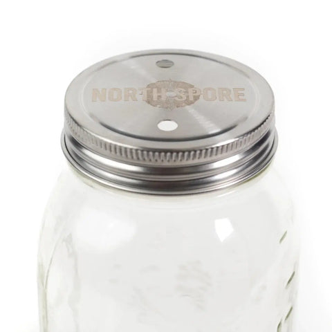 NORTH SPORE 'Regular Mouth' Culture Jar Lid with Port & Filter | Pack of 6