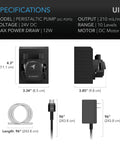 Peristaltic Pump, Two-Outlet Dosing Kit for Hydroponics, 10-Level Control, 210 ml/min