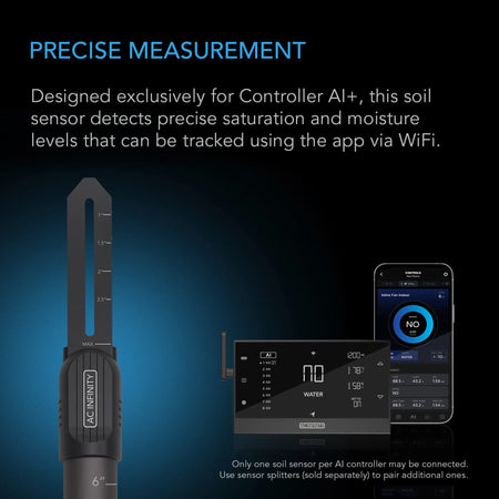 Soil Sensor Probe for Controller AI+, Monitors Moisture and Saturation Levels IP67