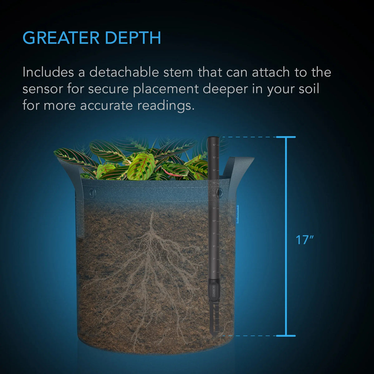 Soil Sensor Probe for Controller AI+, Monitors Moisture and Saturation Levels IP67