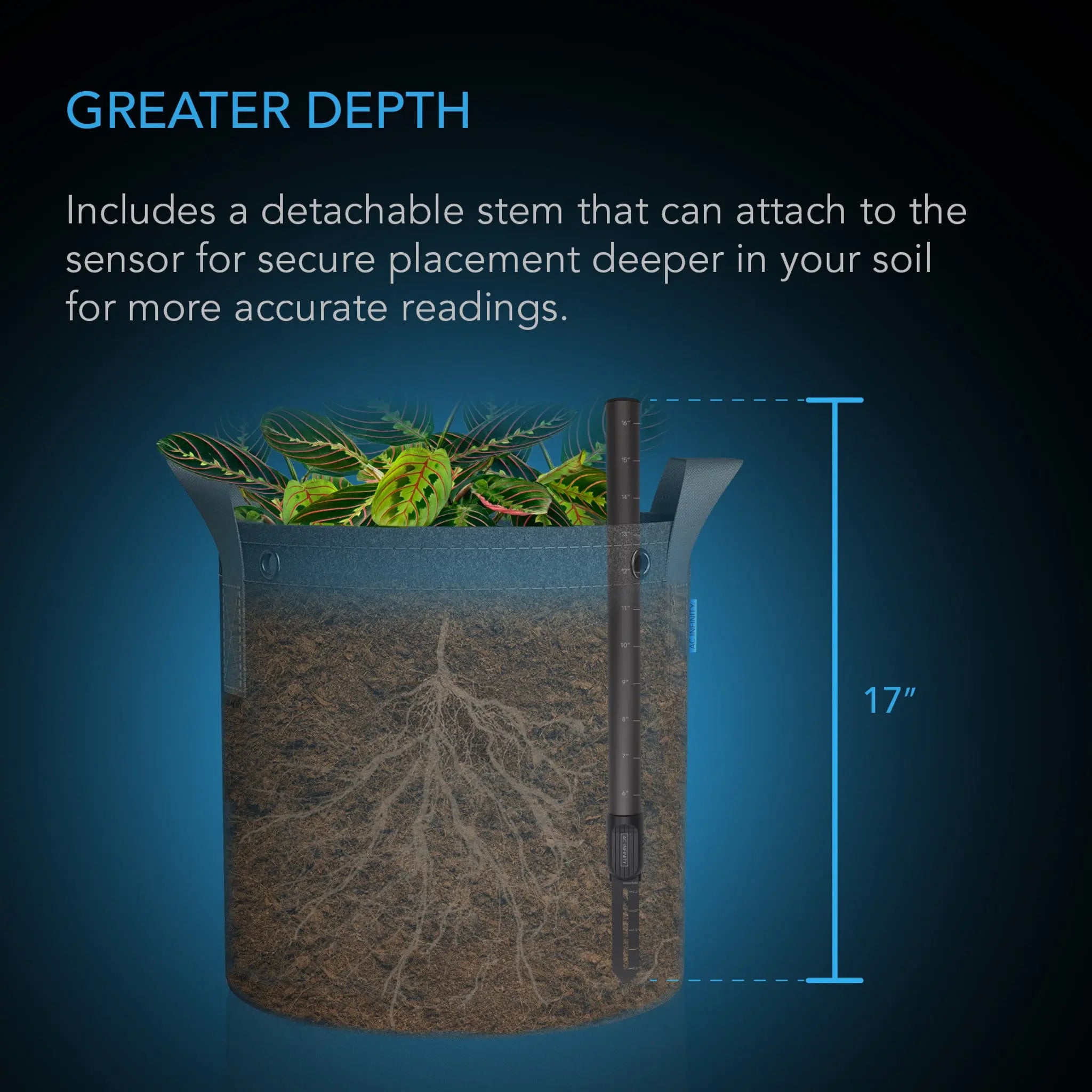 Soil Sensor Probe for Controller AI+, Monitors Moisture and Saturation Levels IP67