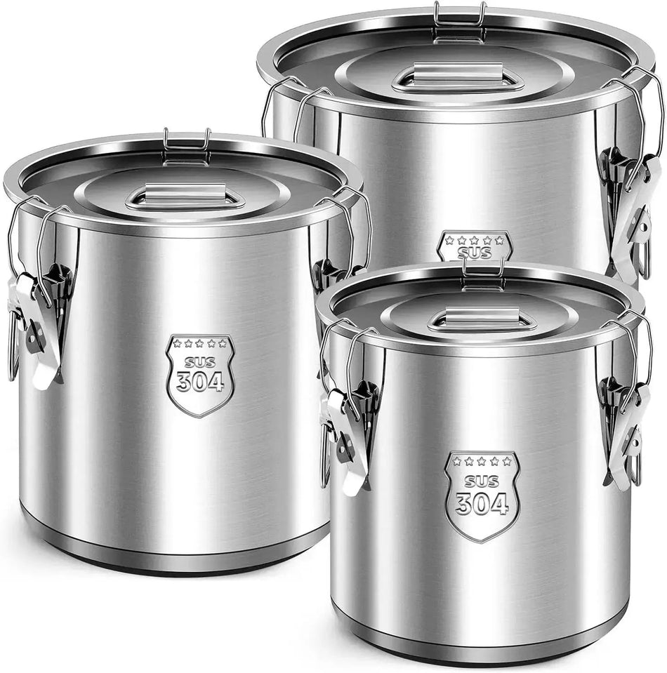 Stainless Steel Storage Container 33L, 15" x 14"