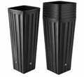 AMYHILL black tall square tree nursery pots with drainage holes, single pot and nested stack