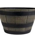 Whiskey Barrel Planter Round Dark Oak, 16"