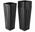 AMYHILL black tall square tree nursery pots with drainage holes, single pot and nested stack