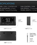 AC Infinity AIRLIFT T10, SHUTTER EXHAUST VENTILATION FAN 10", TEMPERATURE AND HUMIDITY CONTROLLER AC Infinity