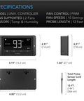 AC Infinity AIRLIFT T12, SHUTTER EXHAUST VENTILATION FAN 12", TEMPERATURE AND HUMIDITY CONTROLLER AC Infinity