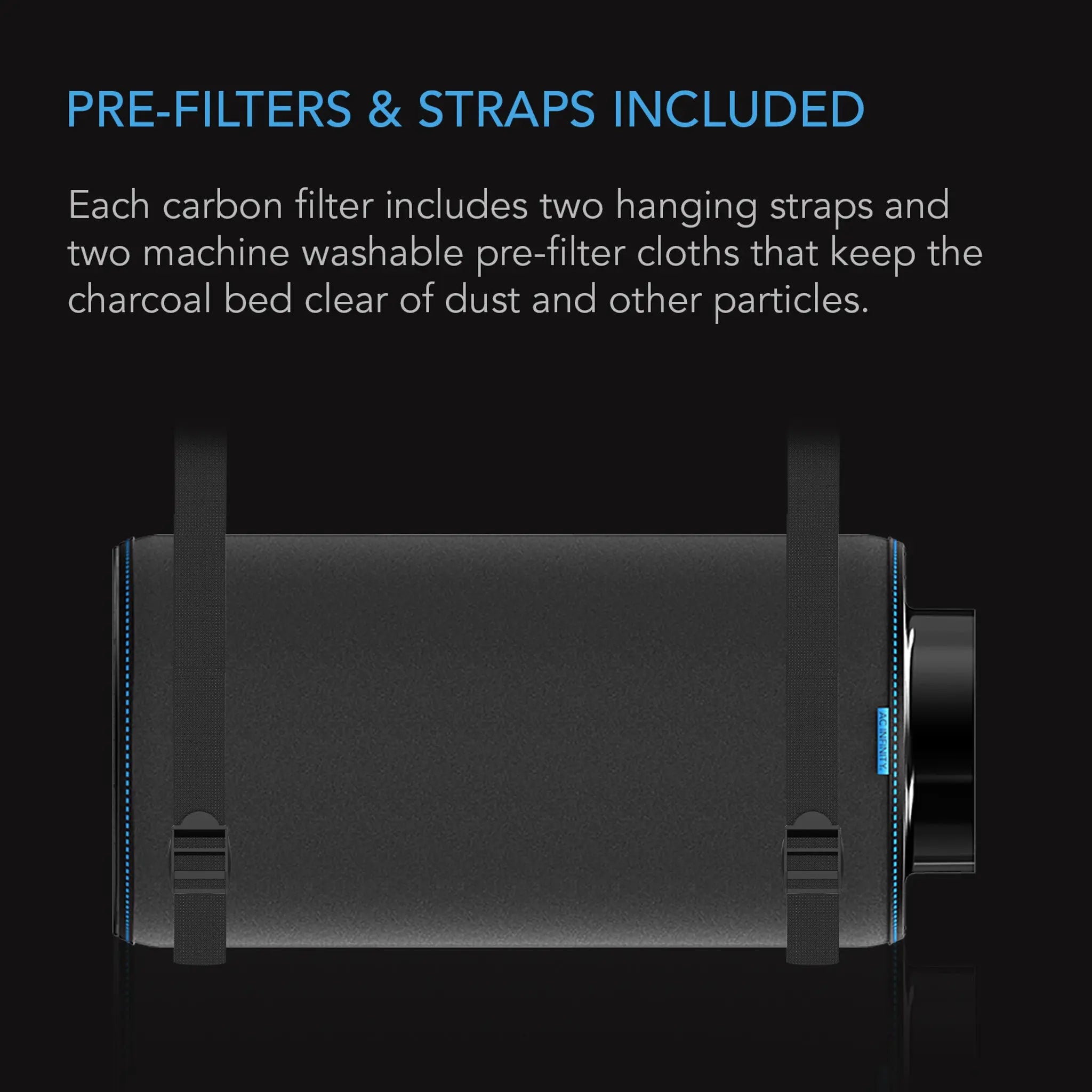 AC Infinity AUSTRALIAN CHARCOAL CARBON AIR DUCT FILTER XL, 6" AC Infinity