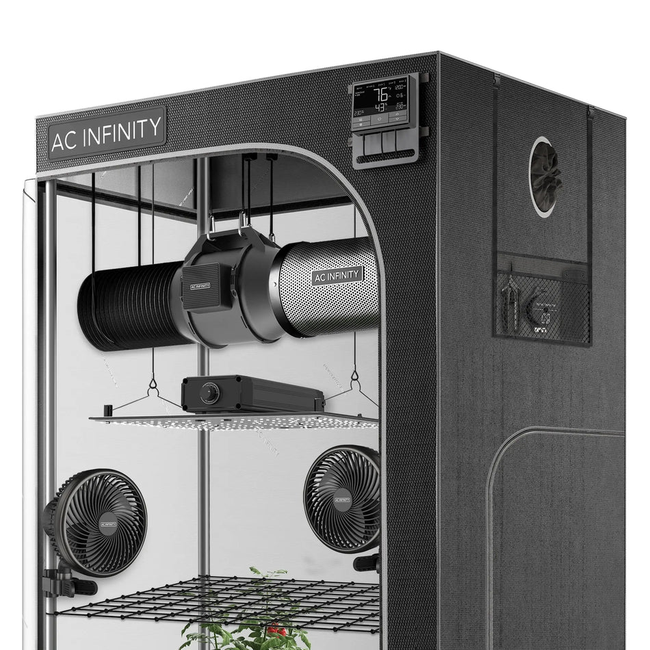 AC Infinity Advance Grow Tent System 4x4, 4-Plant Kit, Integrated Smart Controls To Automate Ventilation, Circulation, Full Spectrum Led Grow Light AC Infinity