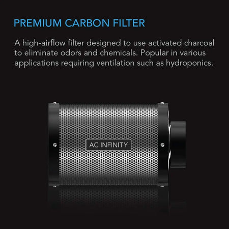 AC Infinity Australian Charcoal Carbon Air Duct Filter, 4" AC Infinity