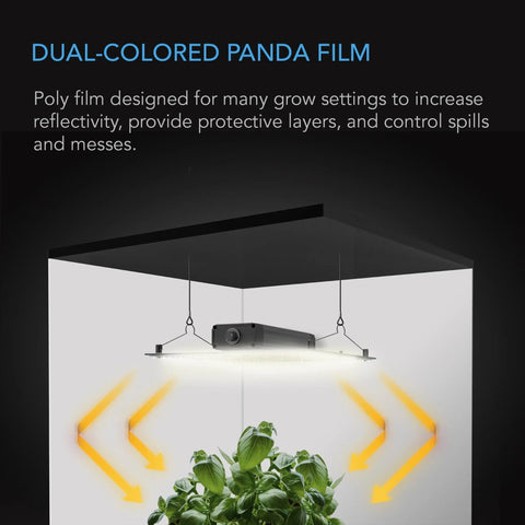 AC Infinity BLACK & WHITE PANDA FILM, WATERPROOF REFLECTIVE SHEET, 10 X 100 FT. AC Infinity