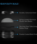 AC Infinity Backdraft Damper Ducting Insert, Black Galvanized Steel, 8" AC Infinity