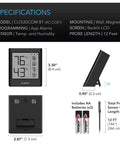 AC Infinity CLOUDCOM B1 Smart Thermo-Hygrometer With Data App, 12' Sensor Probe AC Infinity