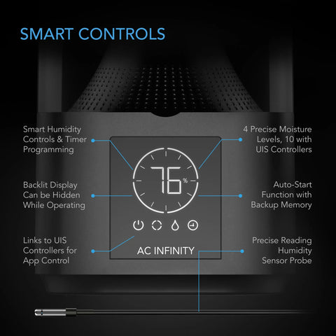 AC Infinity CLOUDFORGE T3, ENVIRONMENTAL PLANT HUMIDIFIER, 4.5L, SMART CONTROLS, TARGETED VAPORIZING AC Infinity