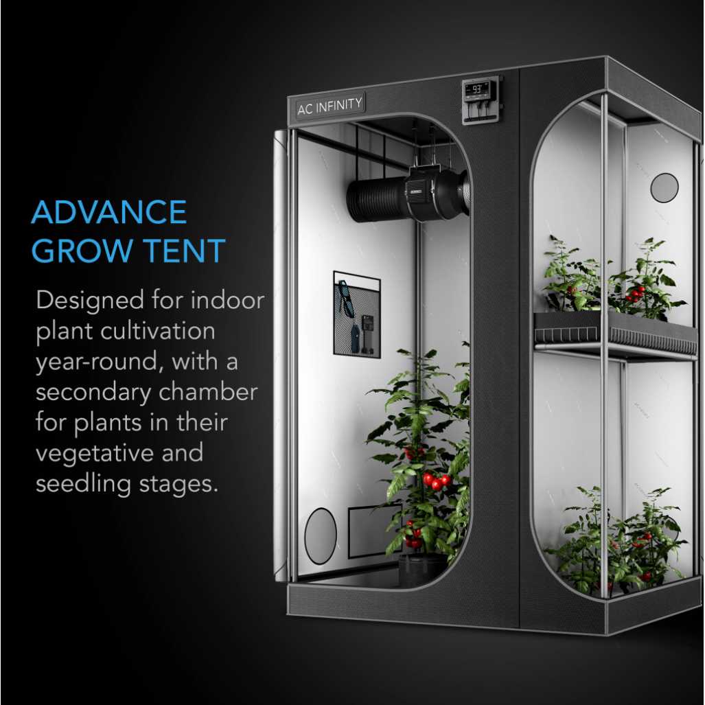 AC Infinity CLOUDLAB 632D, 2-IN-1 ADVANCE GROW TENT 3X2, 2000D MYLAR CANVAS, 36" X 24" X 72" AC Infinity