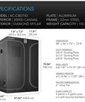 AC Infinity CLOUDLAB 743D, 2-IN-1 ADVANCE GROW TENT 4X3, 2000D MYLAR CANVAS, 48" X 36" X 72" AC Infinity