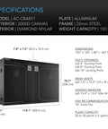 AC Infinity CLOUDLAB 811, ADVANCE GROW TENT 10X10, 2000D DIAMOND MYLAR CANVAS, 120" X 120" X 80" AC Infinity