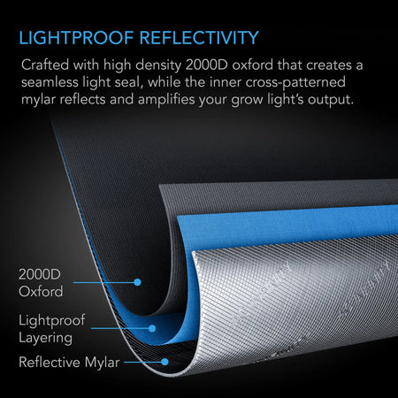 AC Infinity CLOUDLAB 816, ADVANCE GROW TENT 10X5, 2000D DIAMOND MYLAR CANVAS, 120" X 60" X 80" AC Infinity