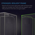 AC Infinity CLOUDLAB 894, ADVANCE GROW TENT 8X4, 2000D DIAMOND MYLAR CANVAS, 96" X 48" X 80" AC Infinity